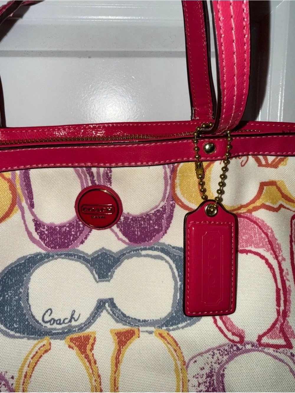 Coach Signature Scribble Print Canvas Tote